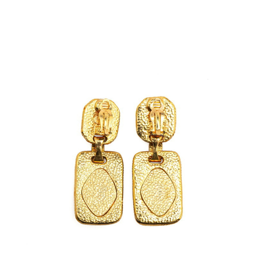 CC Logo Clip-On Earrings Metal Gold-Tone Metal