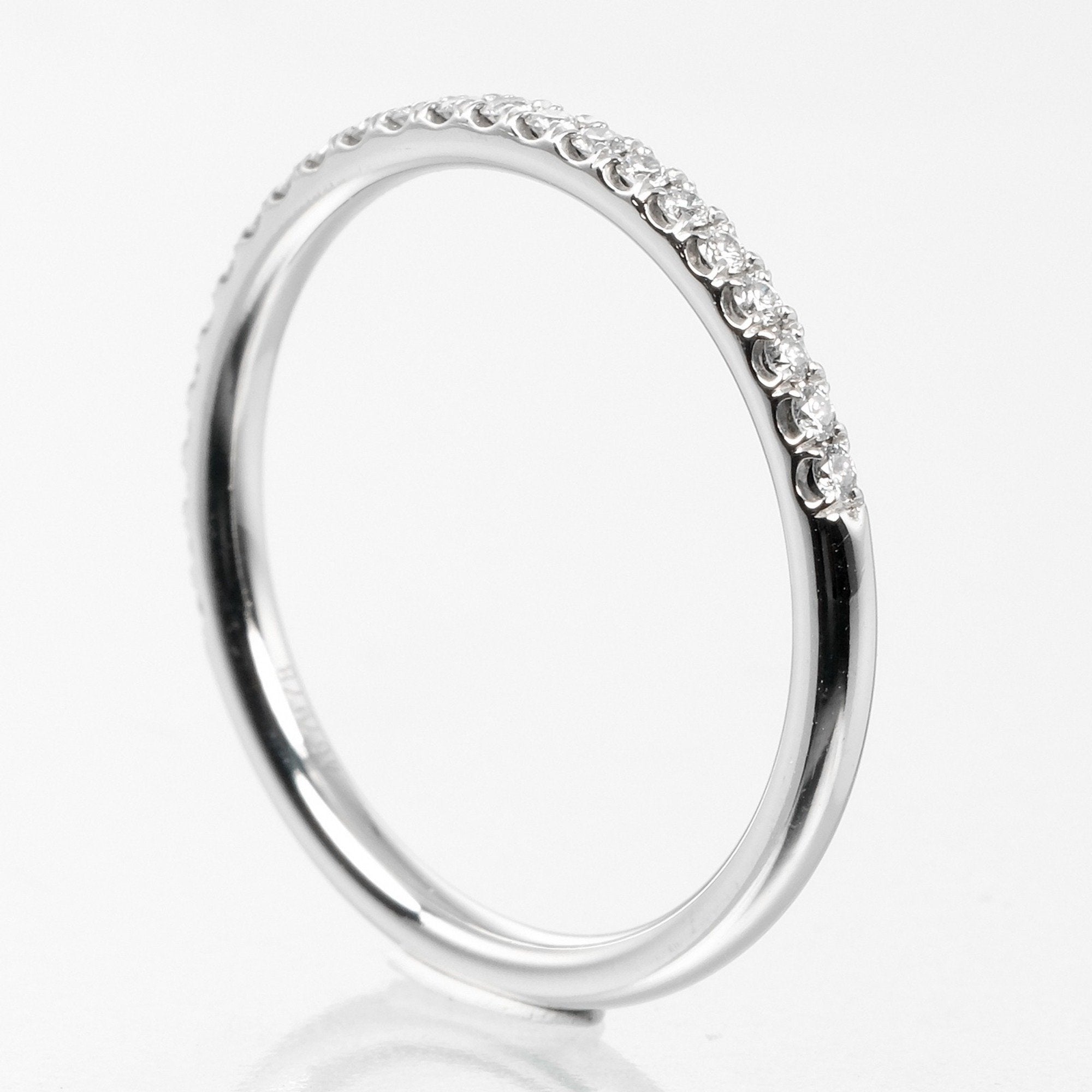 Micro Pave Band Ring Platinum with Diamond Small