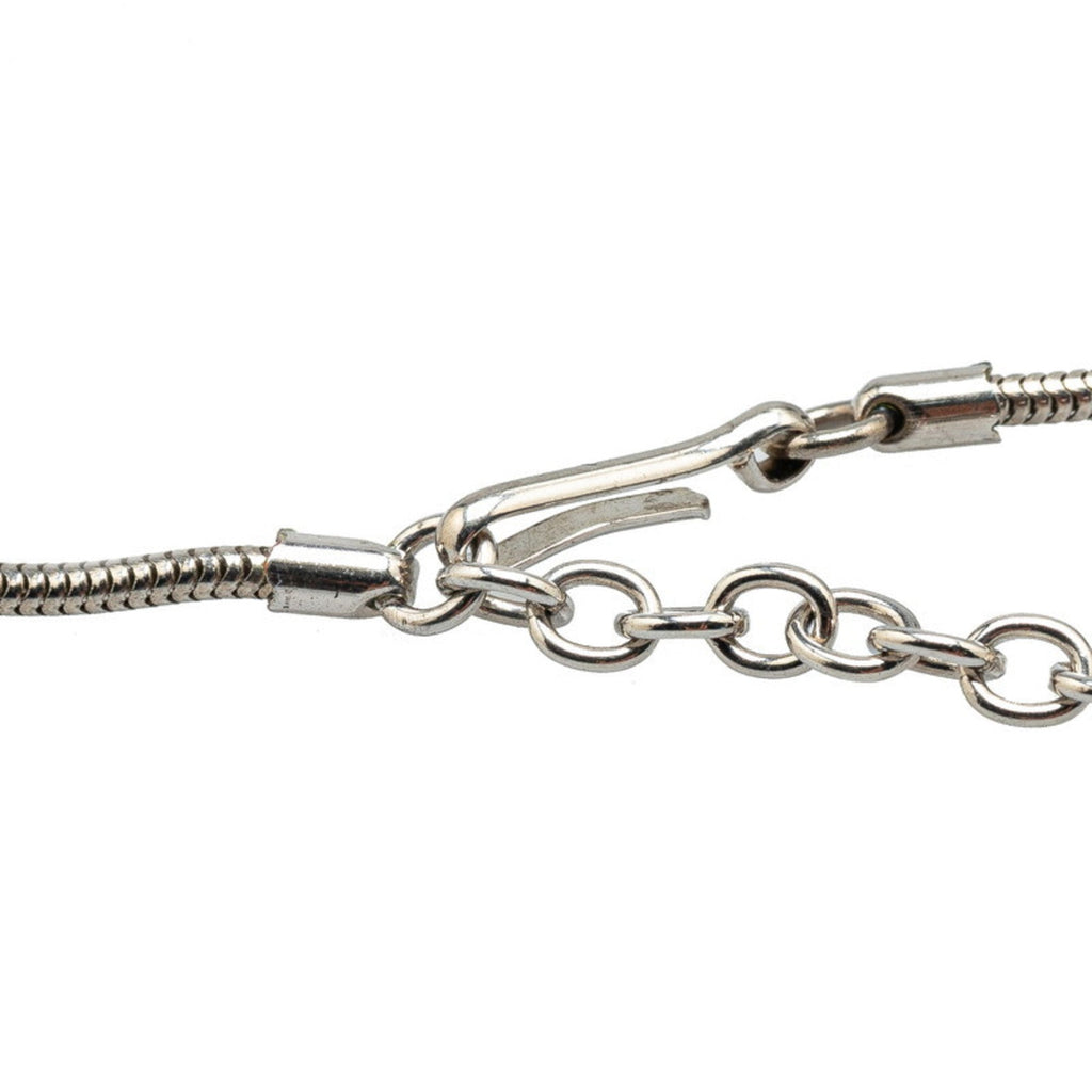 Pendant Necklace Black and Silver Metal