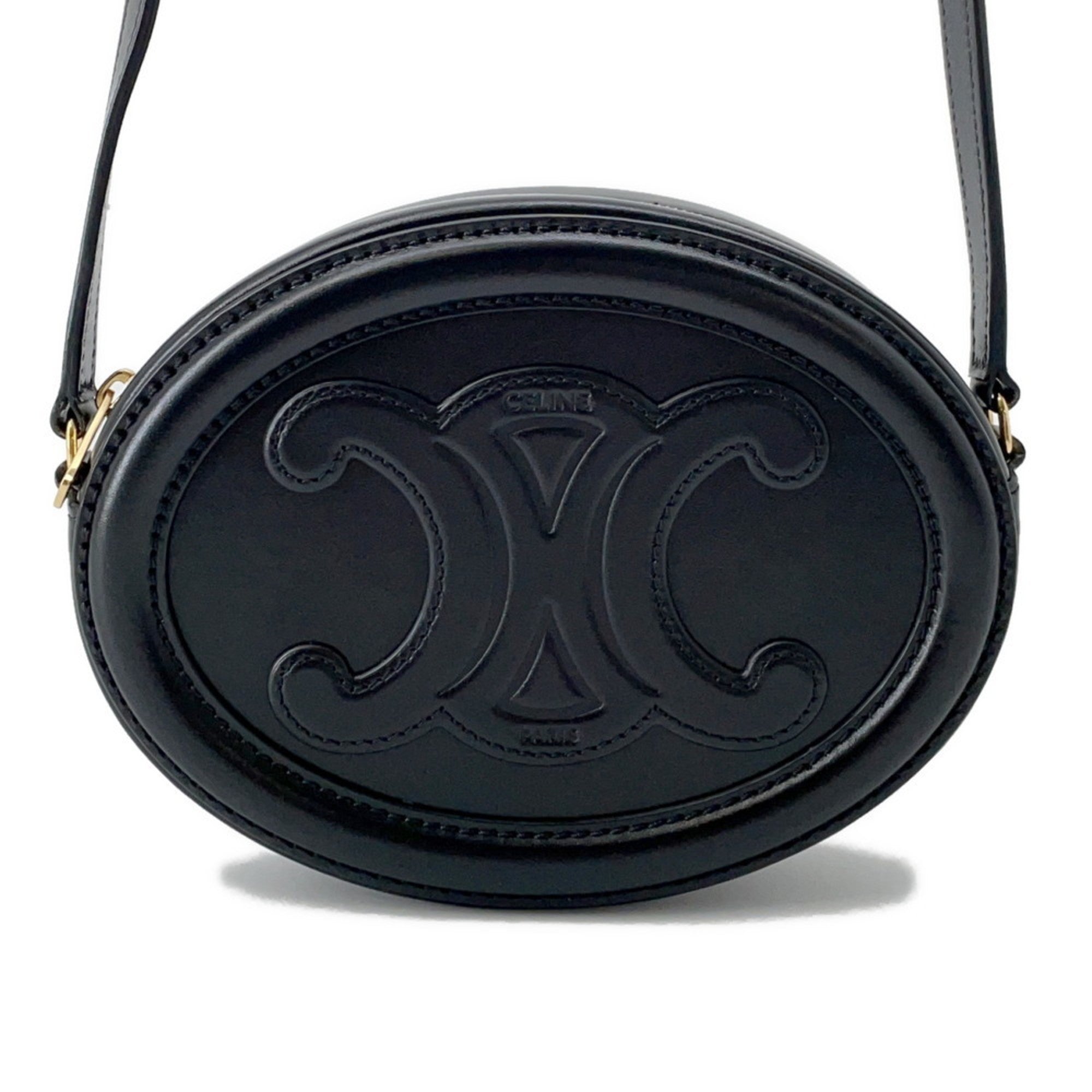 Triomphe Oval Crossbody Bag Leather