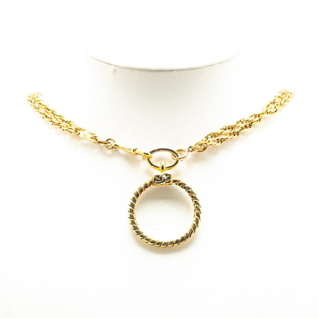 CC Logo Chain Pendant Necklace Metal