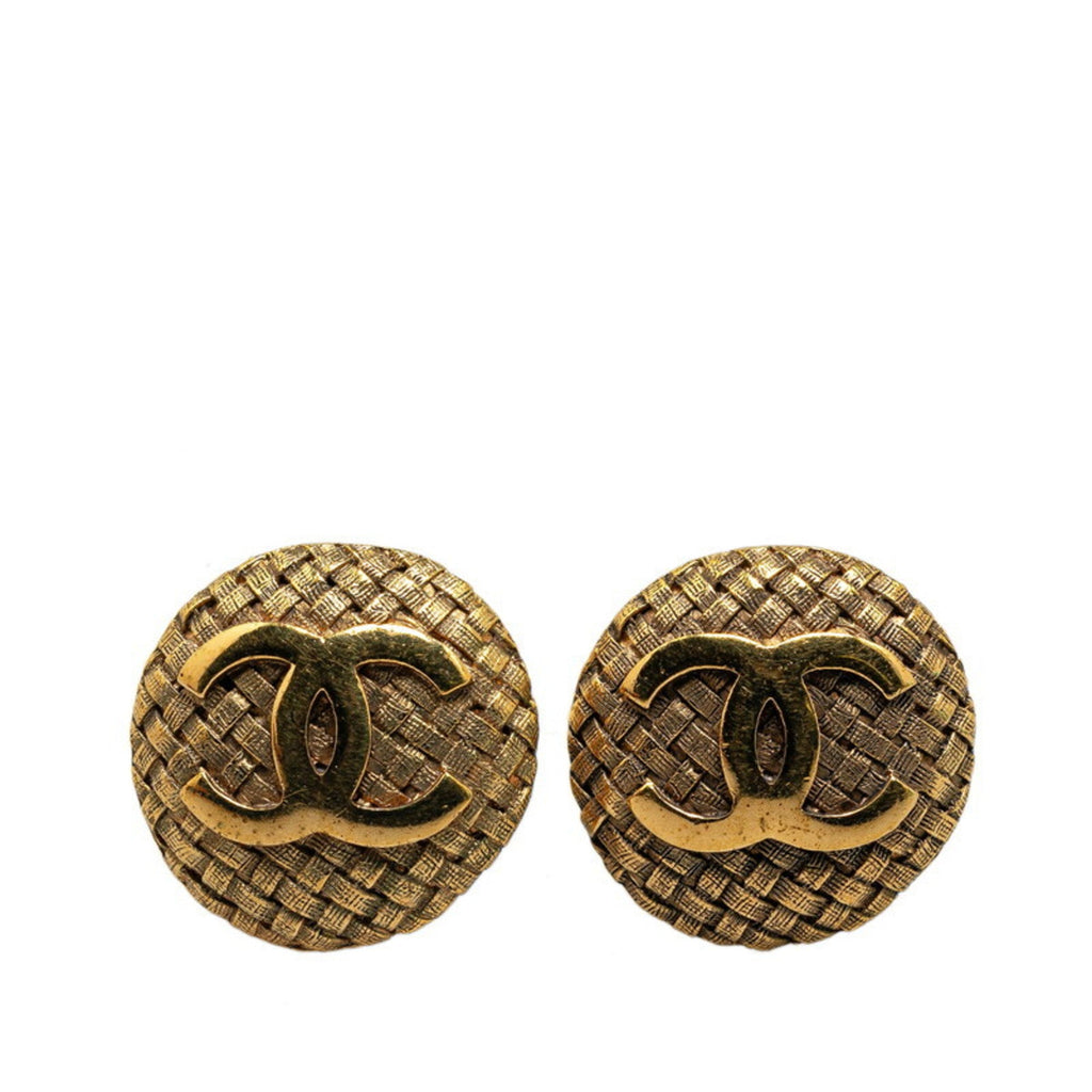 CC Logo Clip-On Earrings Metal Gold-Tone Metal