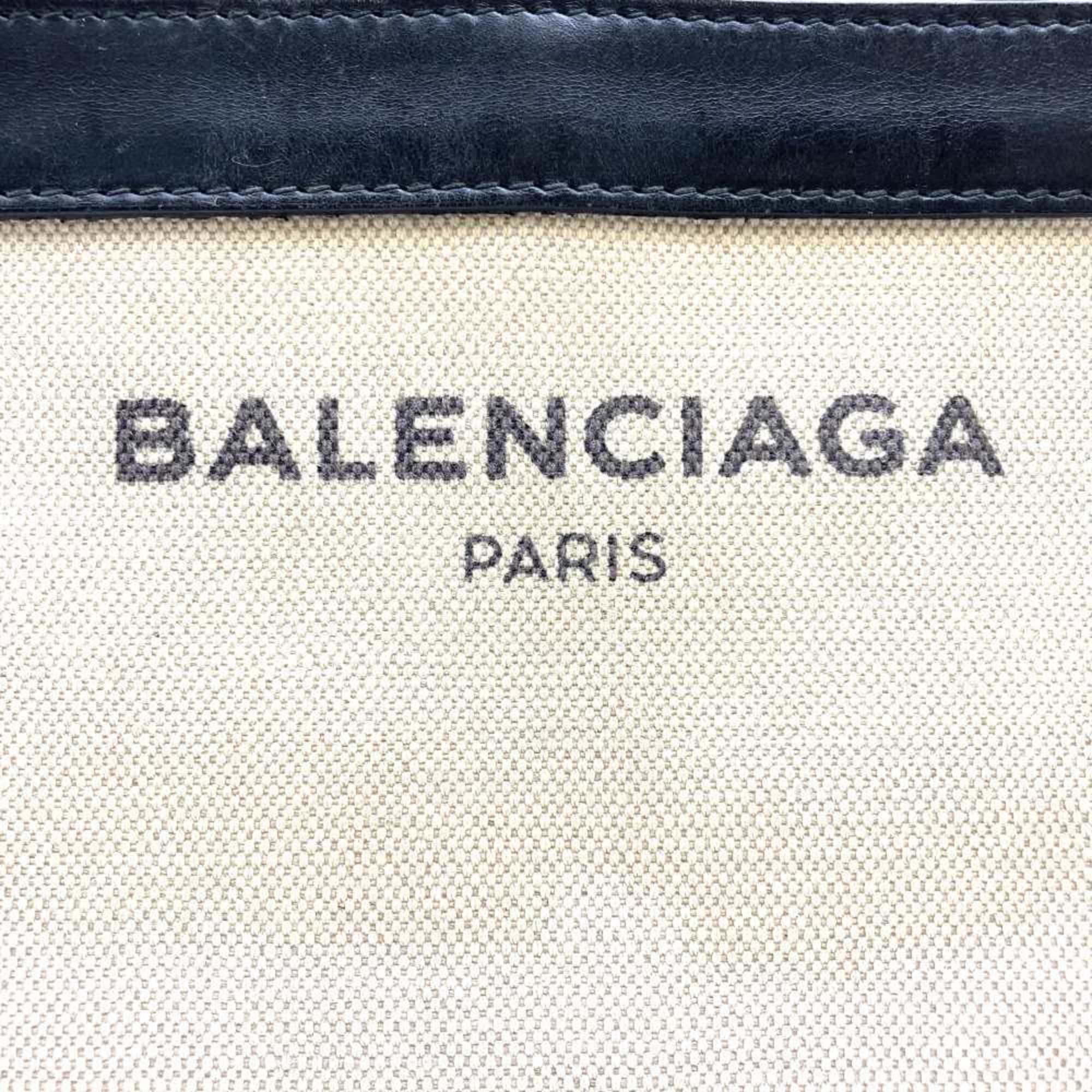Navy Pochette Canvas and Leather Small