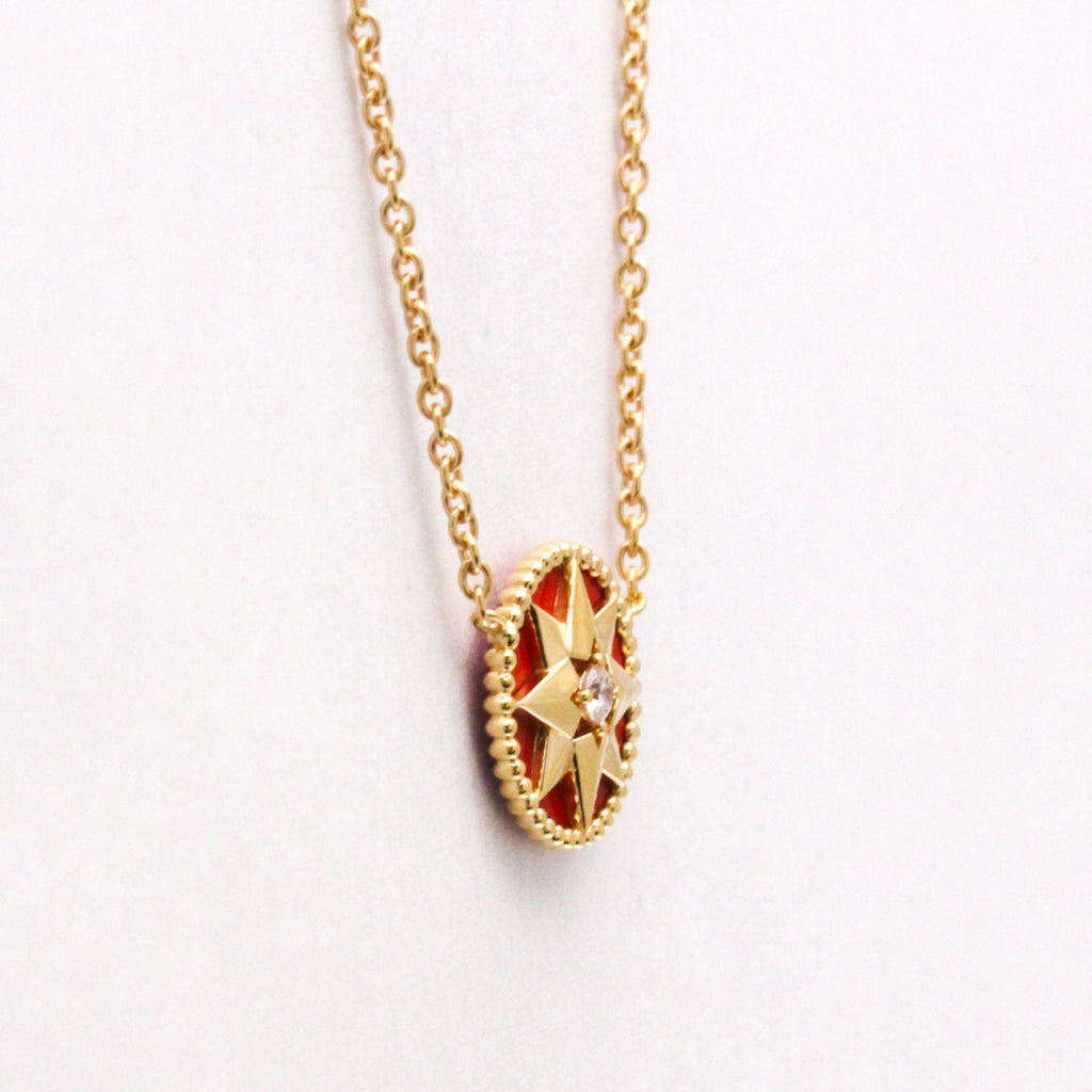 Rose Des Vents Pendant Necklace 18K Rose Gold with Diamond