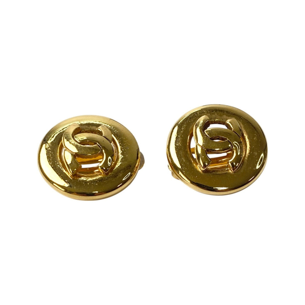 CC Logo Clip-On Earrings Metal Gold-Tone Metal