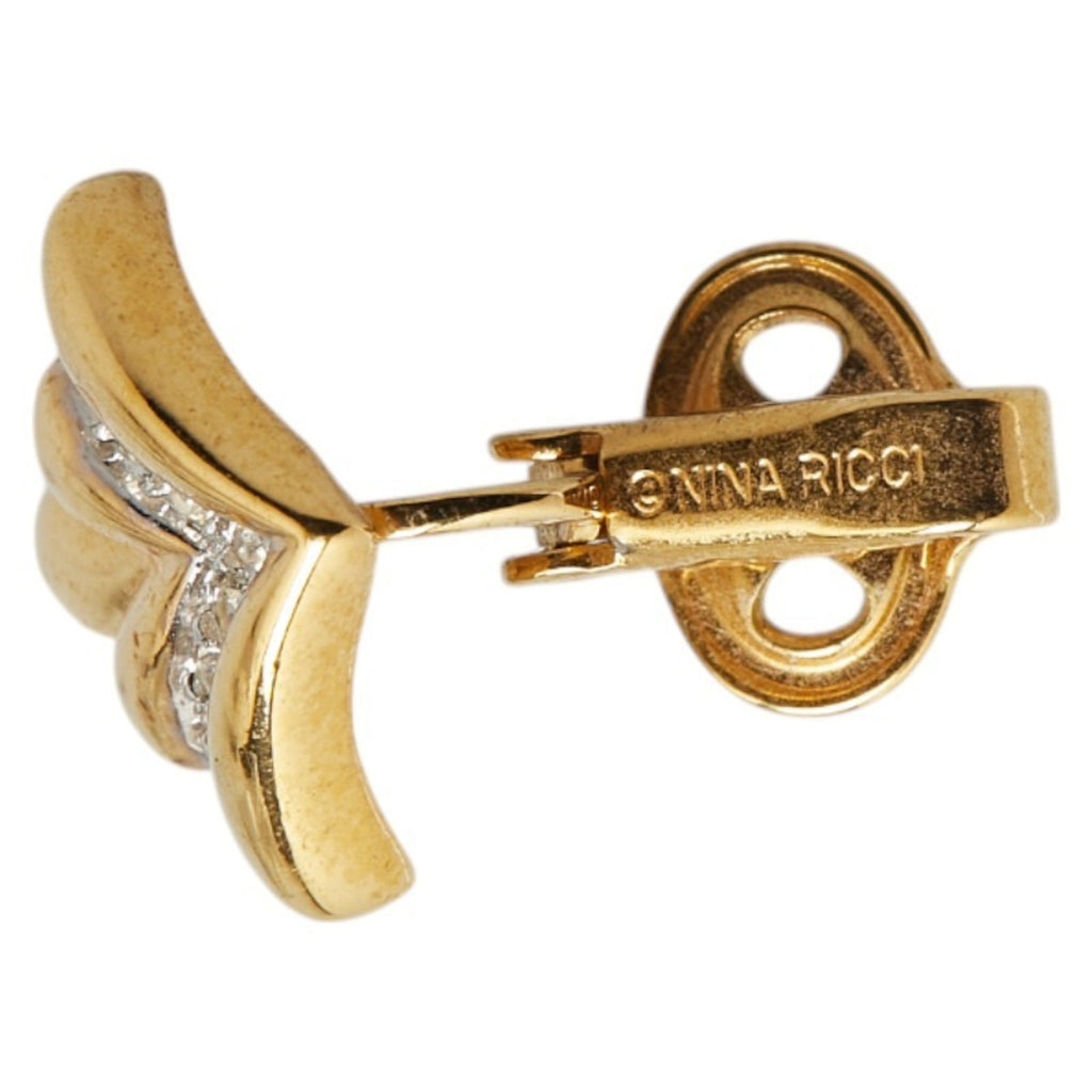 Clip-On Earrings Rhinestone Clip-On Gold-Tone Metal