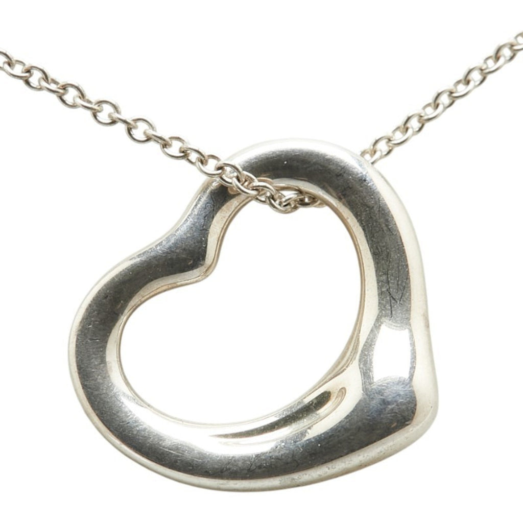 Open Heart Pendant Necklace Sterling Silver