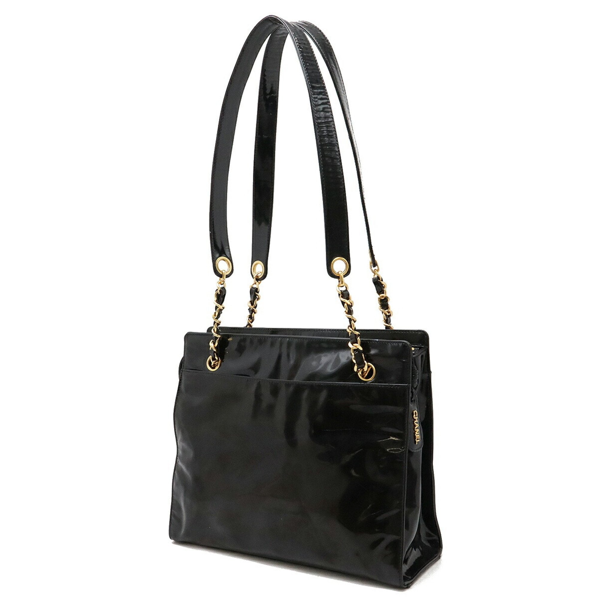 Vintage Timeless Chain Shoulder Bag Patent Medium
