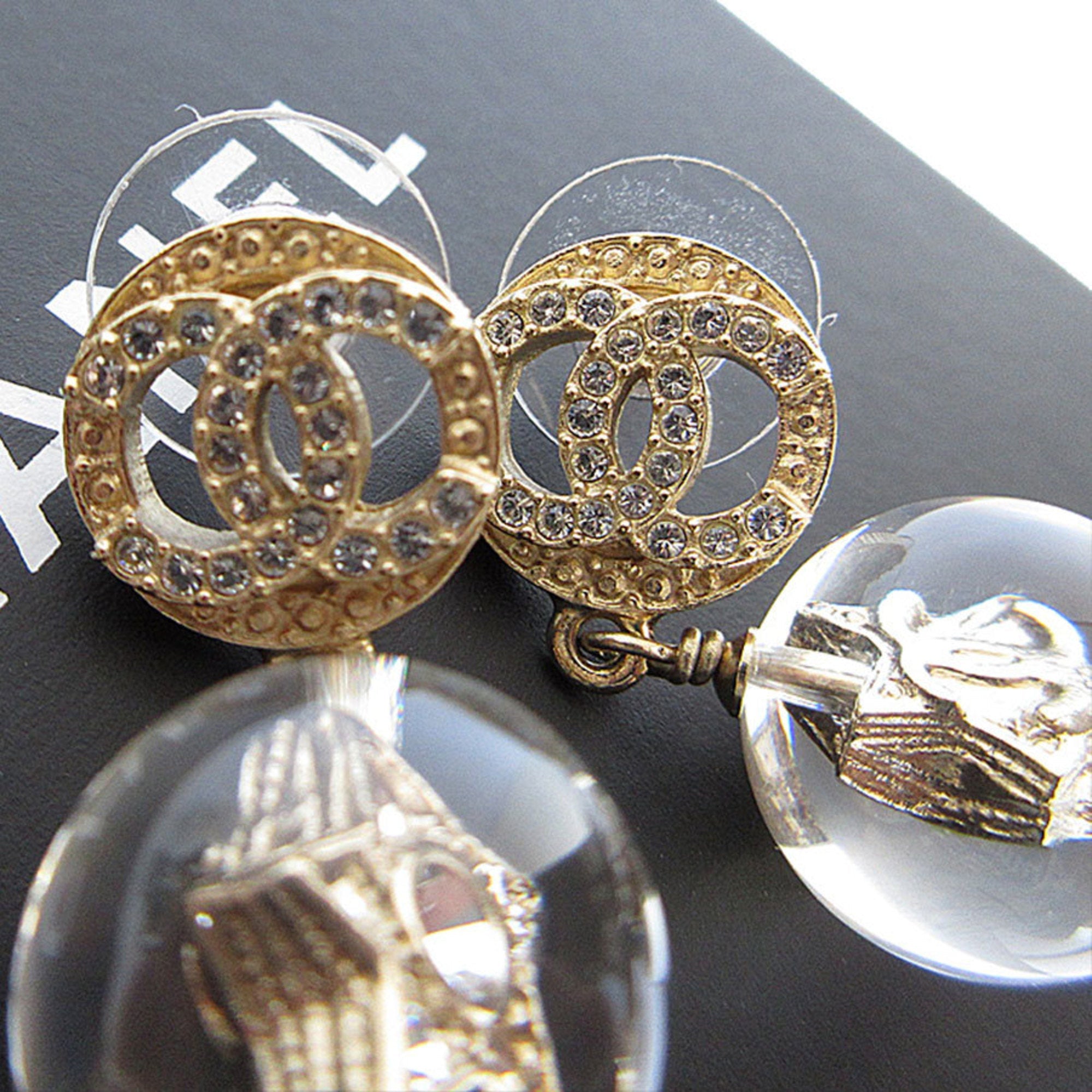 CC Logo Earrings Gold-Tone Metal