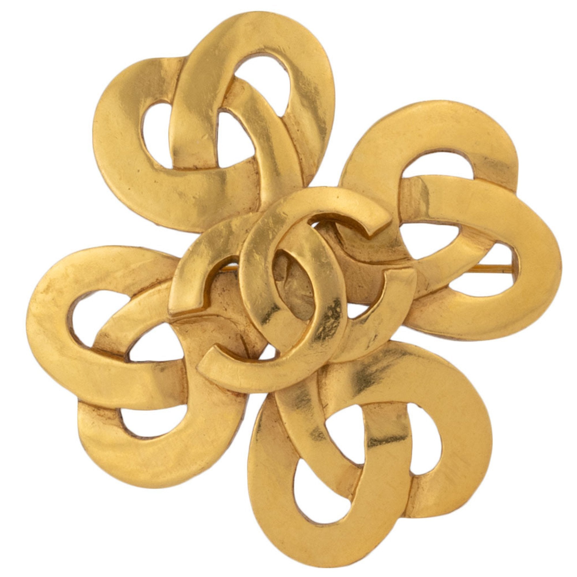 Brooch Metal Heart Flower