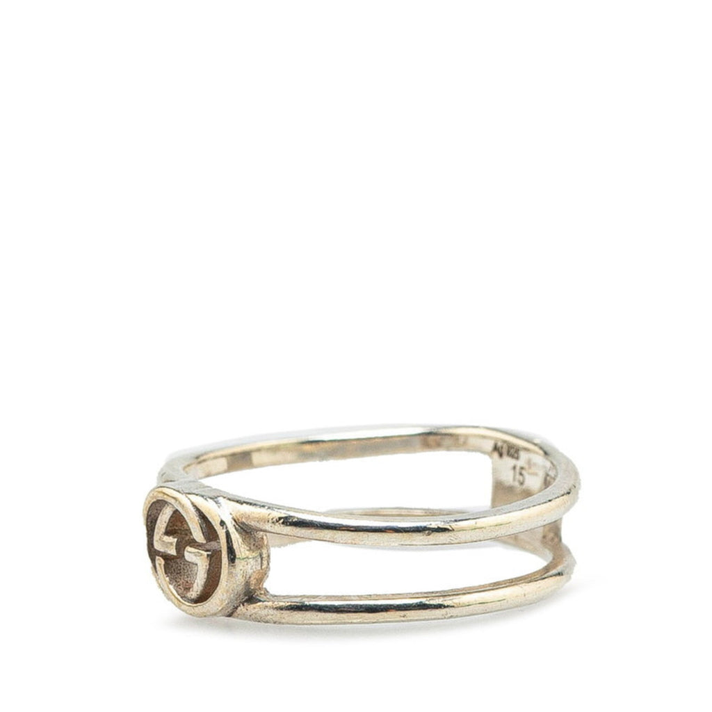 Interlocking G Slim Open Band Ring Sterling Silver
