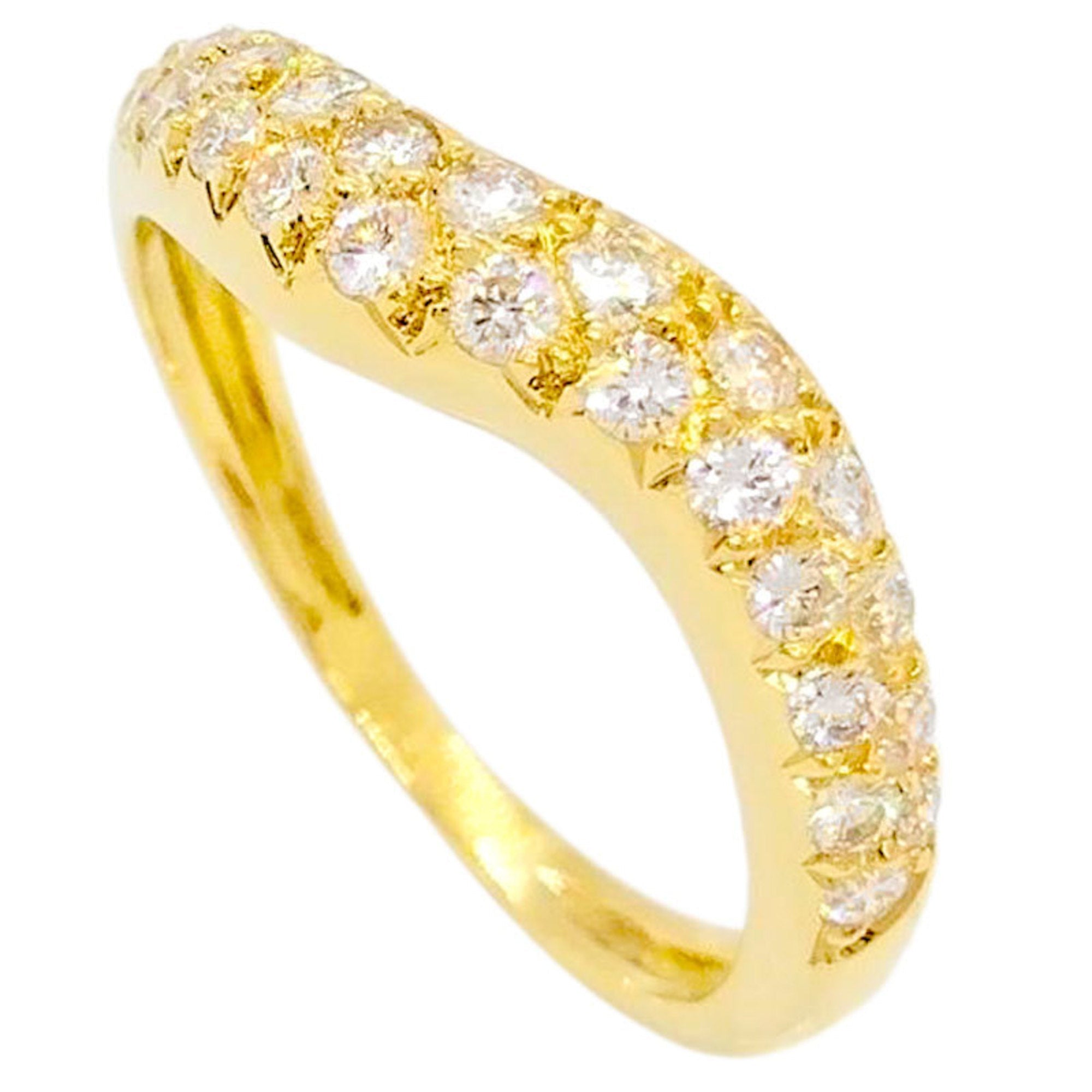 Band Ring 18K Yellow Gold with Diamond