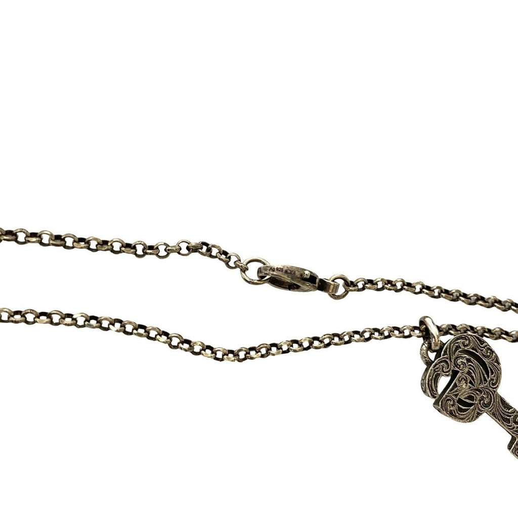 Arabesque Double G Key Pendant Necklace Sterling Silver