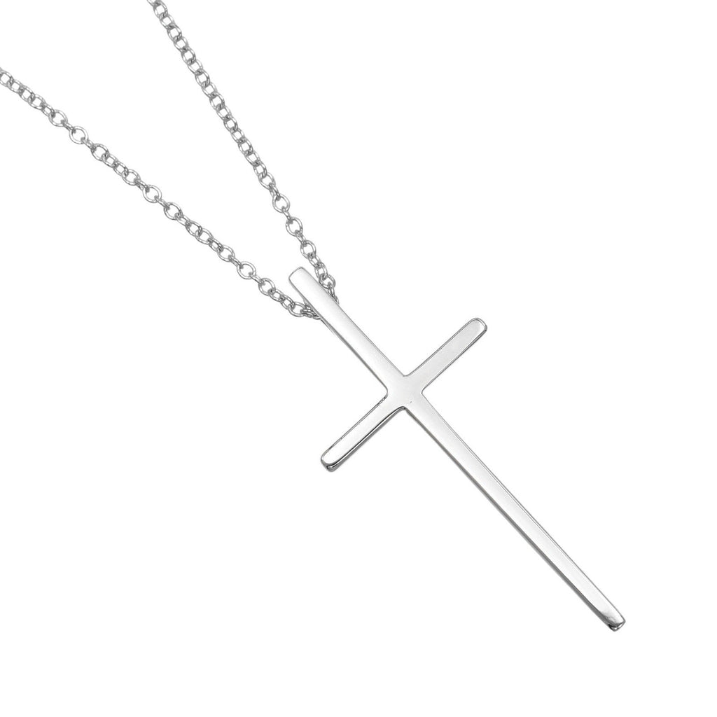 Cross Pendant Necklace 18K White Gold