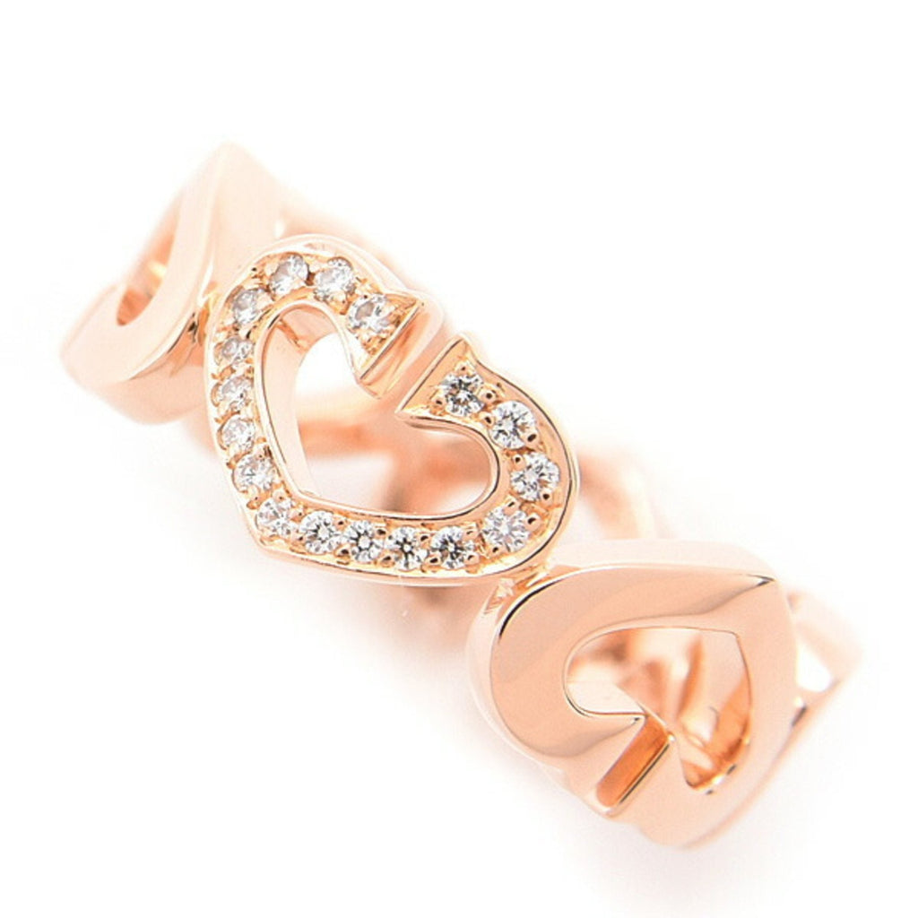 C Heart Ring 18K Rose Gold with Diamonds