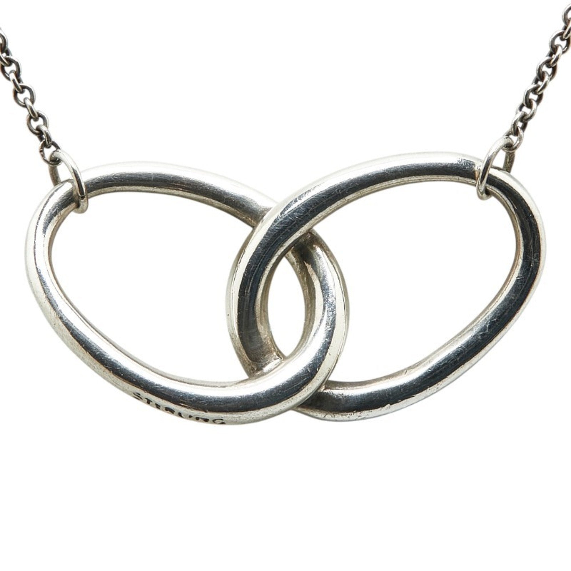 Peretti Double Loop Pendant Necklace Sterling Silver