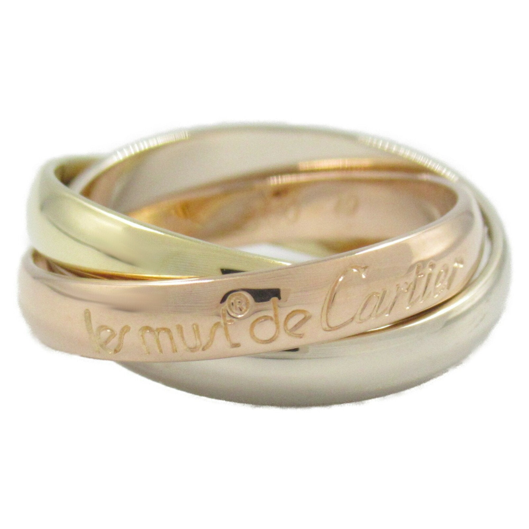 Vendome Louis Cartier Band Ring 18K Tricolor Gold
