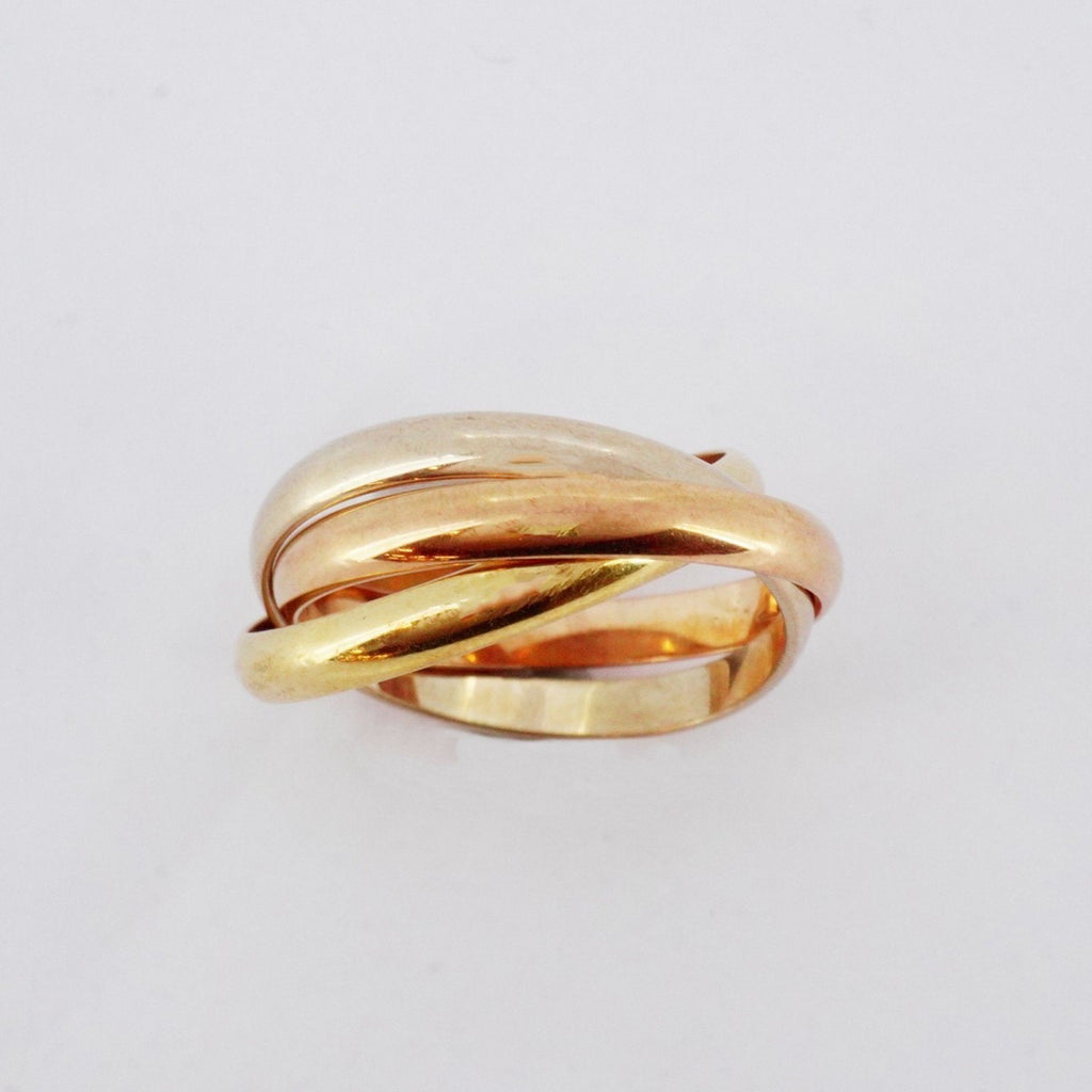 Vendome Louis Cartier Band Ring 18K Tricolor Gold