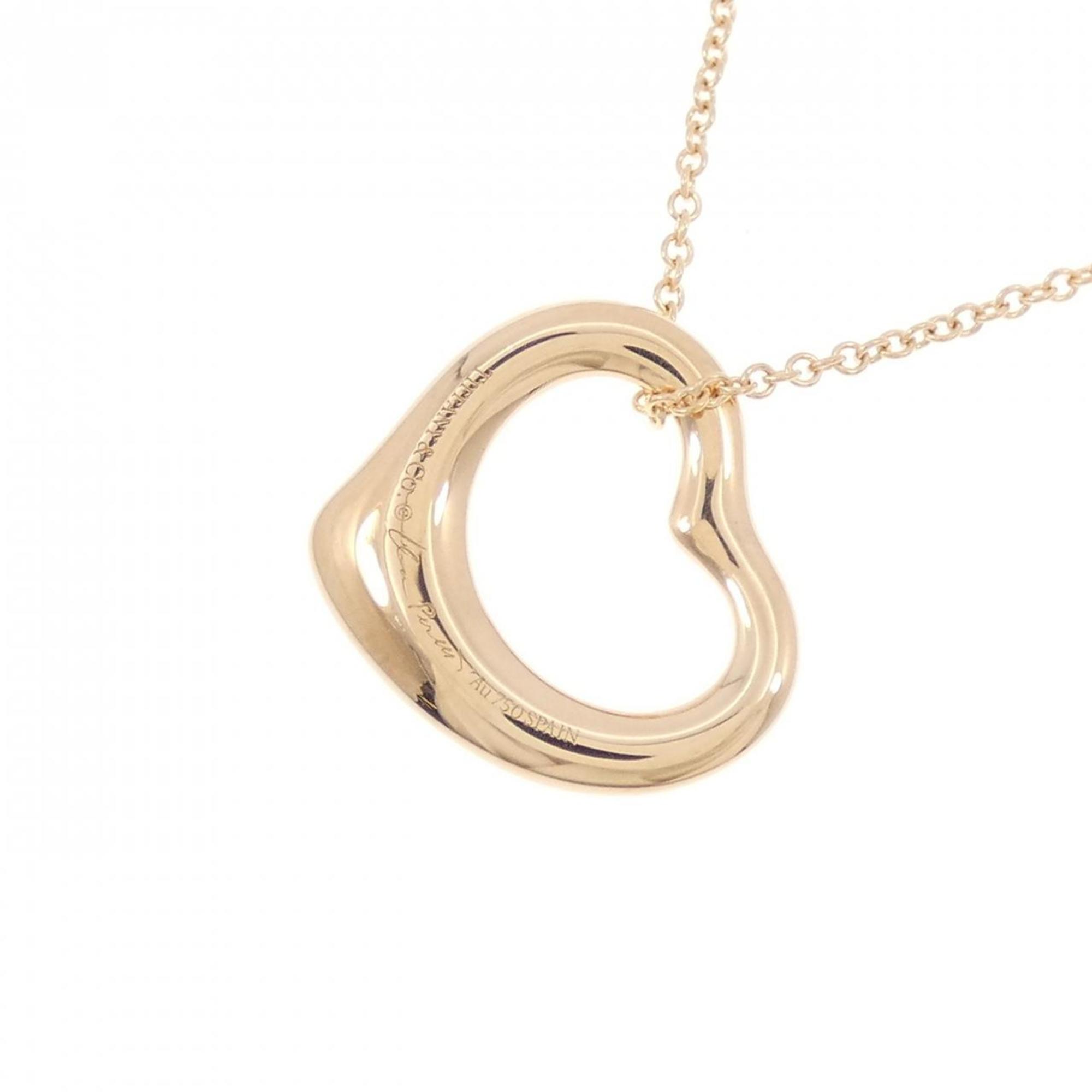 Open Heart Pendant Necklace 18K Rose Gold 15.9mm
