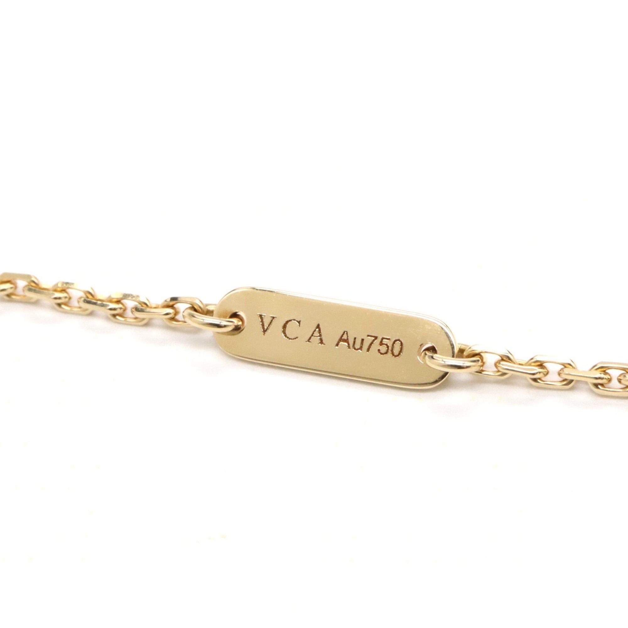 Vintage Alhambra Pendant Necklace 18K Yellow Gold and Onyx