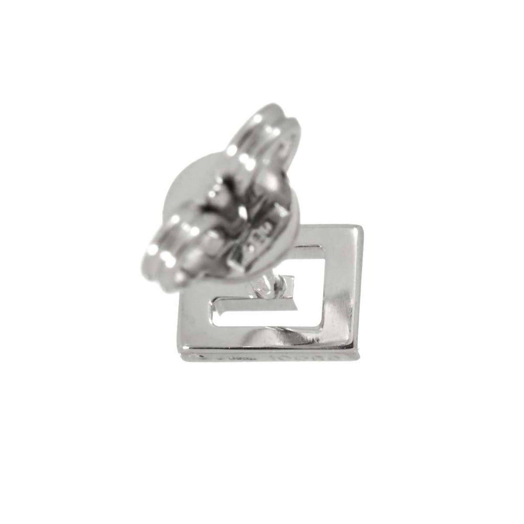 Single Earring Logo 18K White Gold