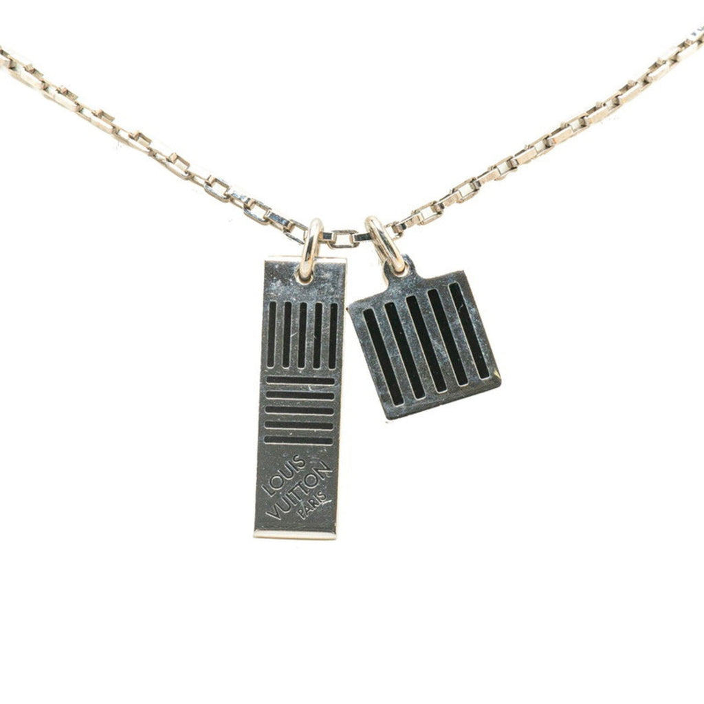 Damier Collier Colors Pendant Necklace Metal Black and Silver