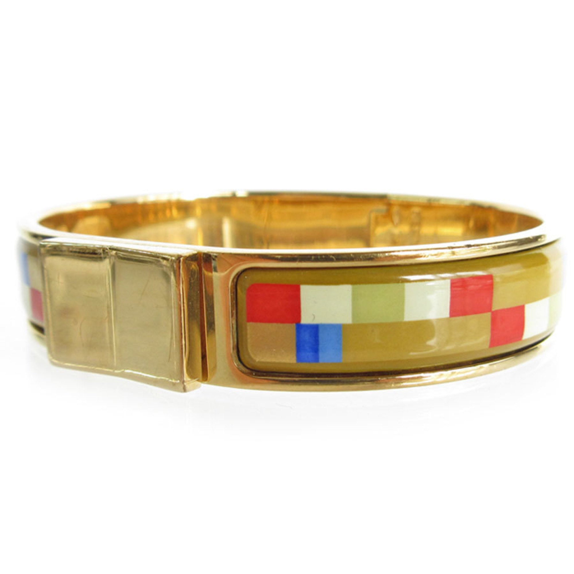 Bangle Enamel and Metal Gold Multi-color Bracelet