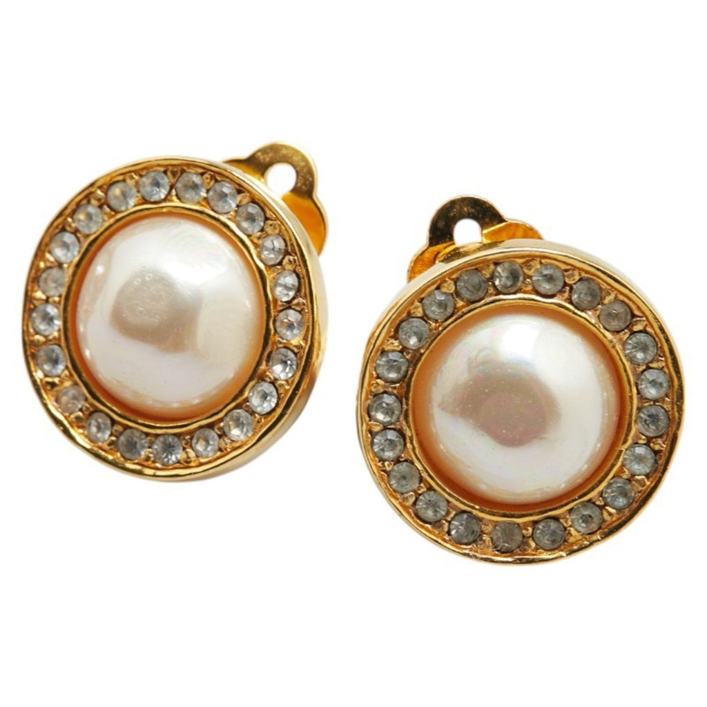 Clip-On Earrings Pearl Clip-On Gold-Tone Metal