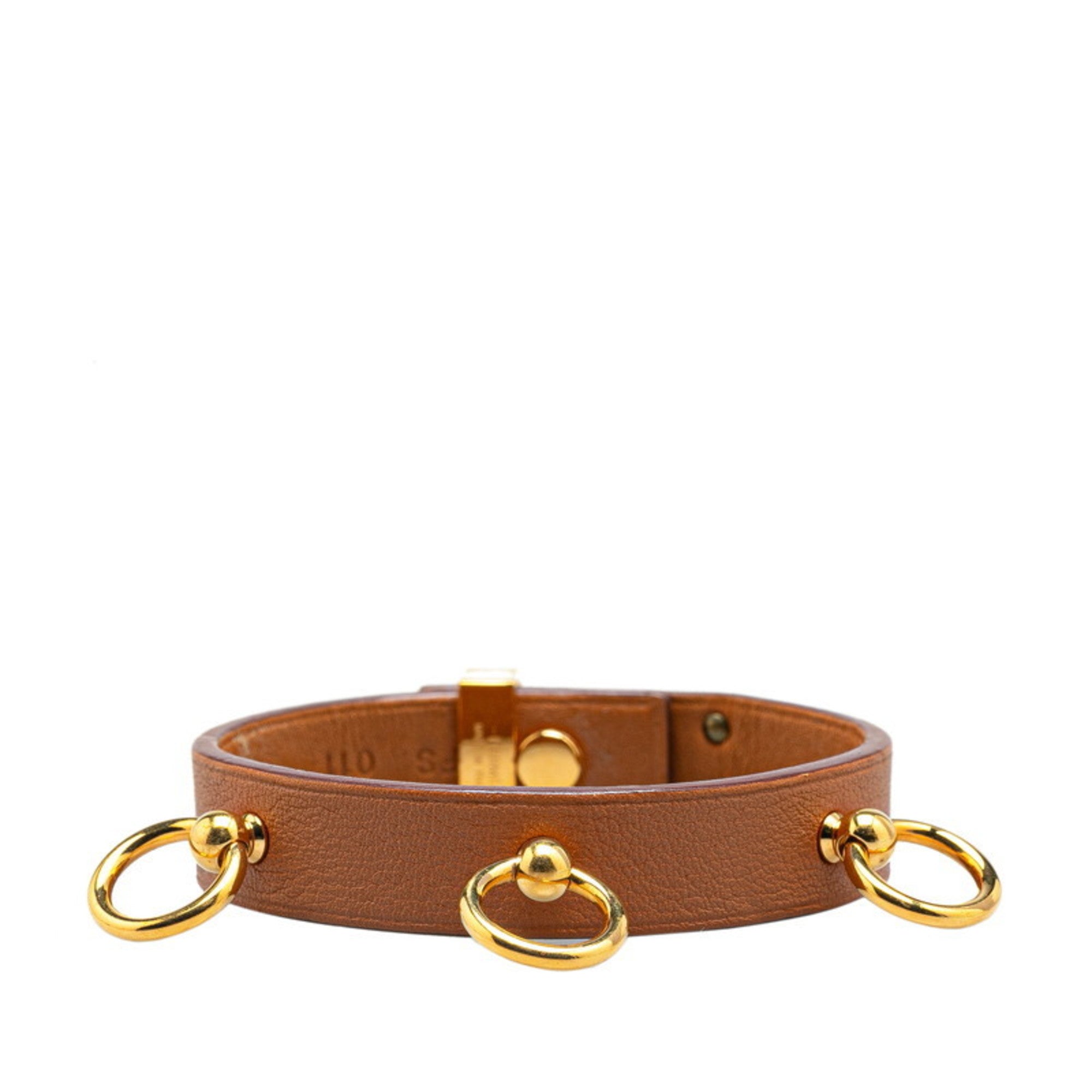 Bracelet Leather Brown and Gold