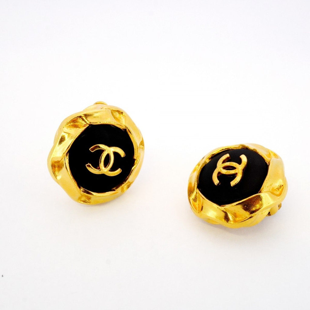 CC Logo Clip-On Earrings Metal Gold-Tone Metal