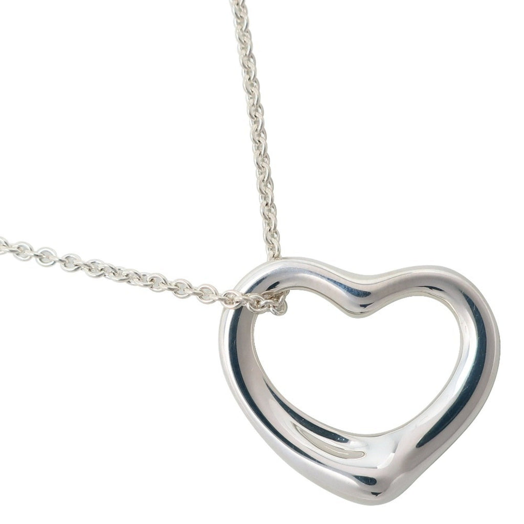 Open Heart Pendant Necklace Sterling Silver 21mm