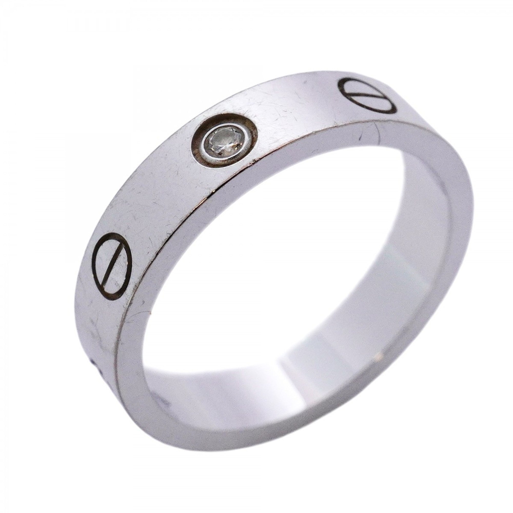 Love Ring 18K White Gold with Diamond Mini