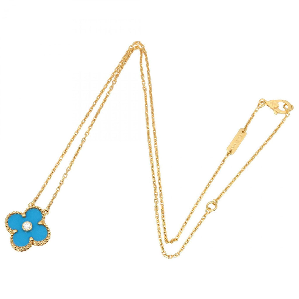 Vintage Alhambra Pendant Necklace 18K Yellow Gold