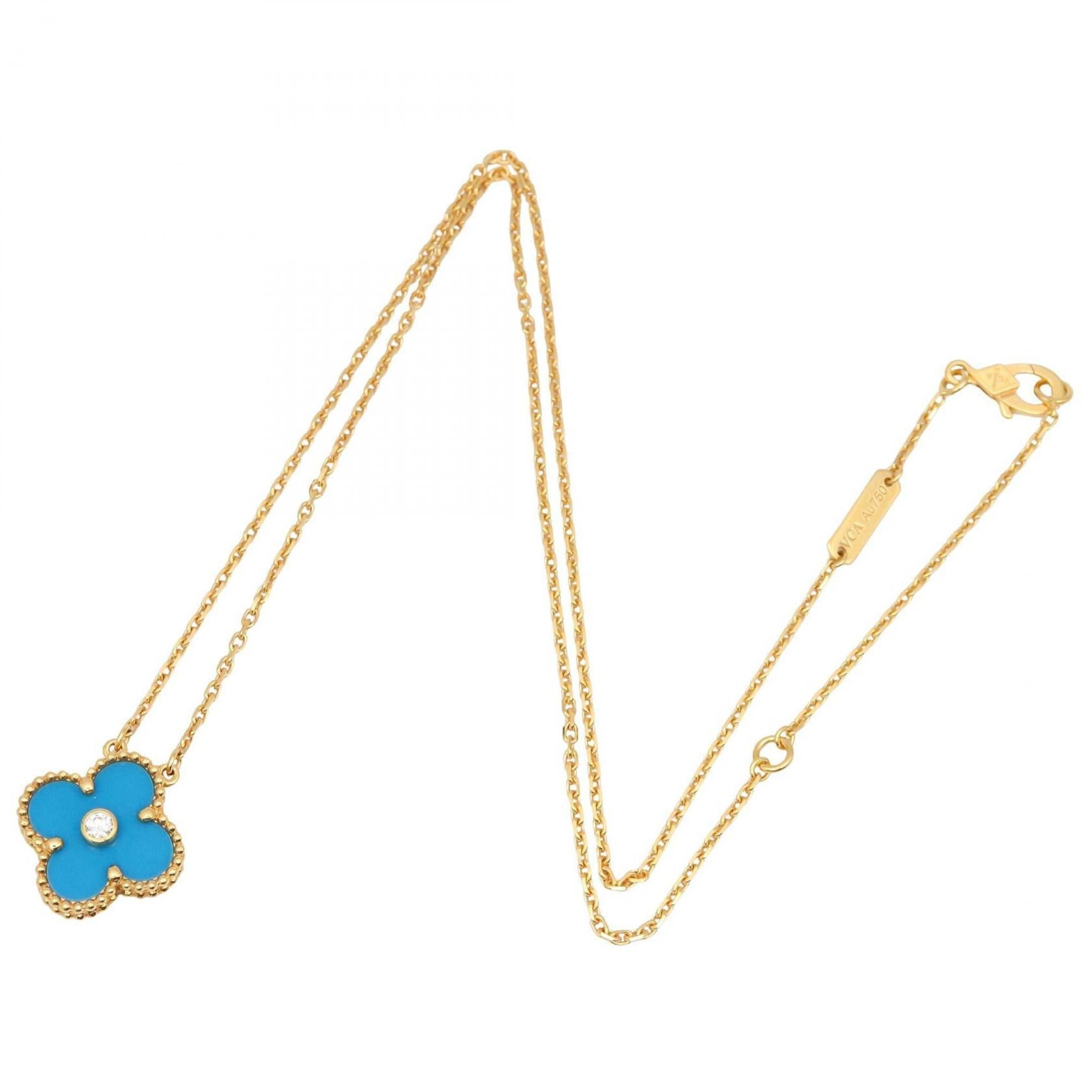 Vintage Alhambra Pendant Necklace 18K Yellow Gold