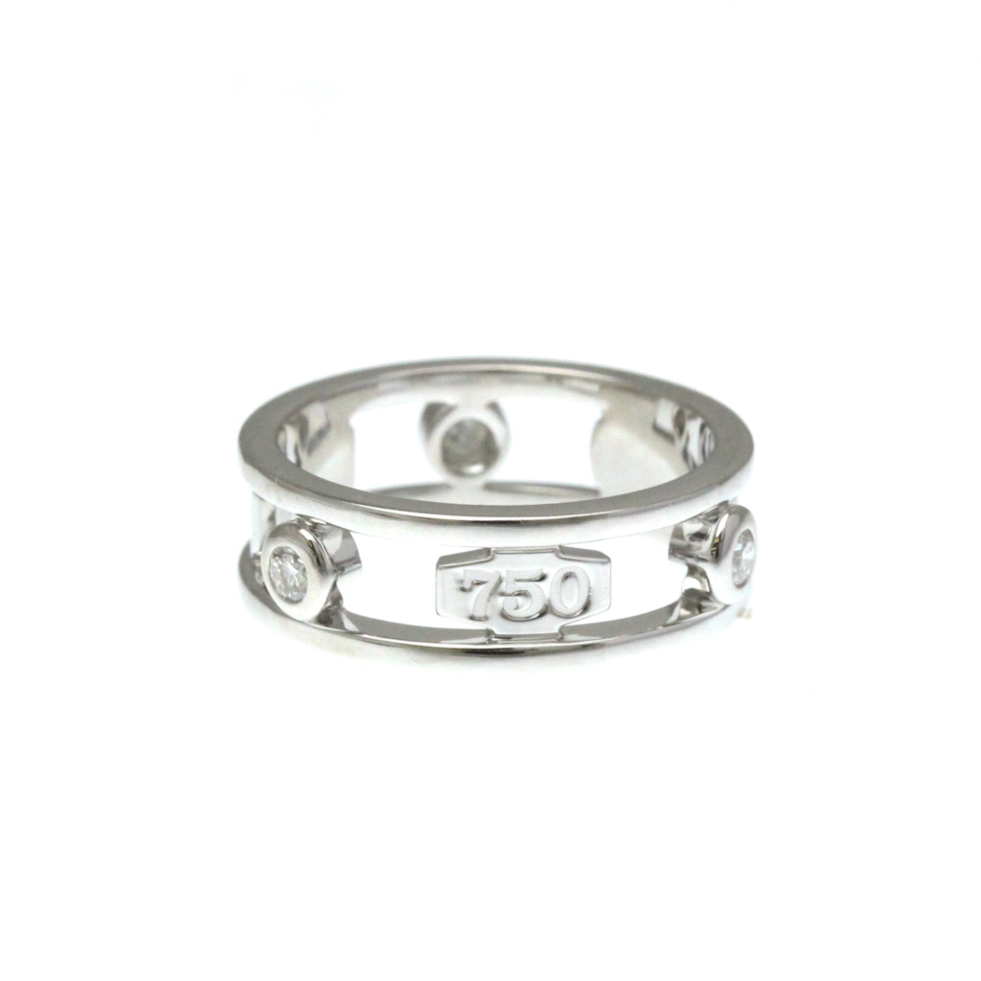 Band Ring 18K White Gold with Diamond