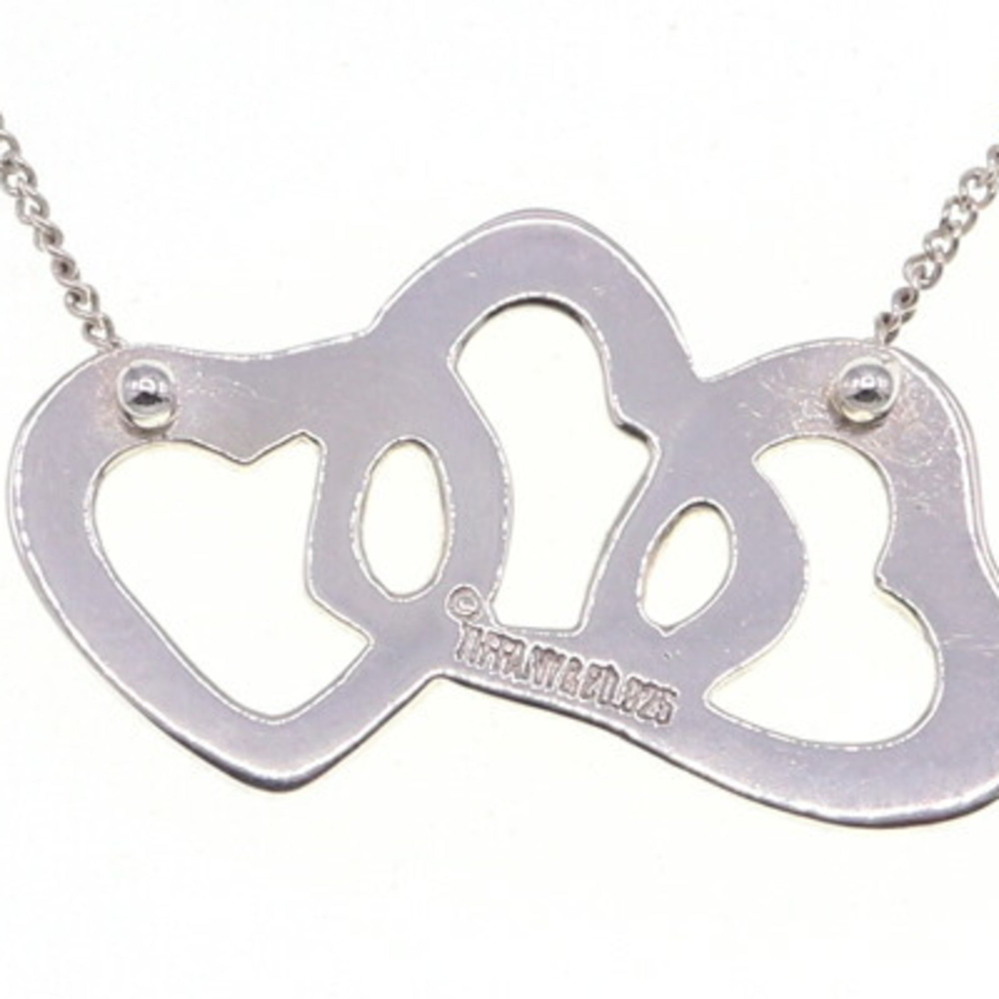 Triple Heart Pendant Necklace Sterling Silver