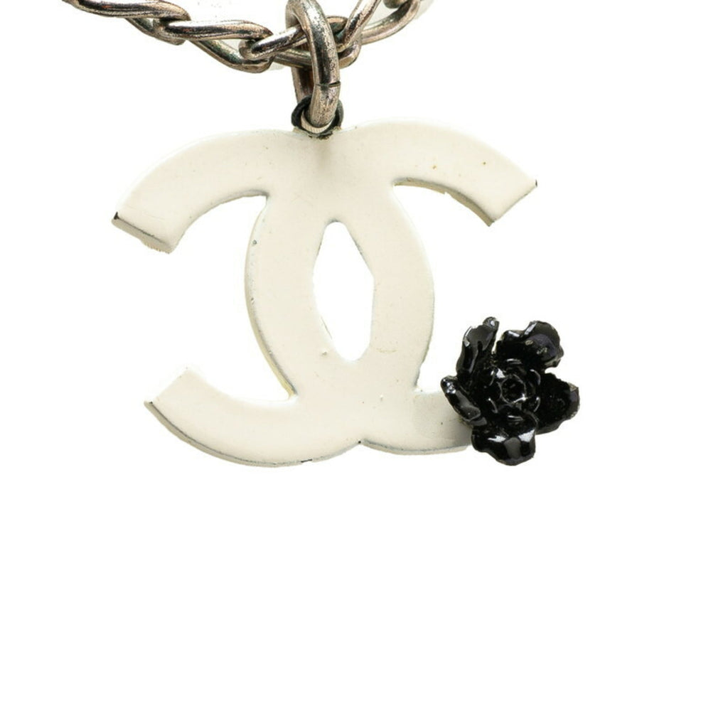 CC Logo Pendant Necklace Silver-Tone Metal