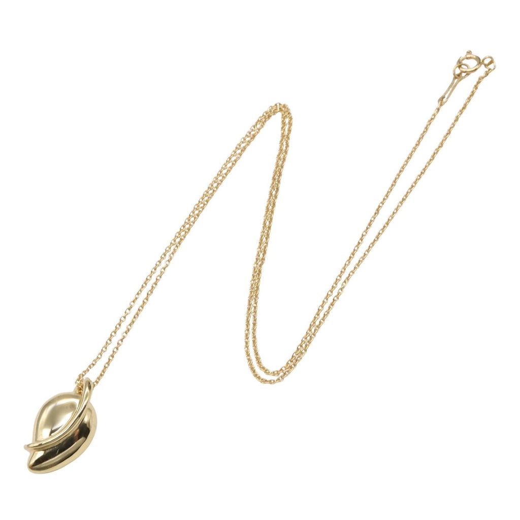 Leaf Pendant Necklace 18K Yellow Gold