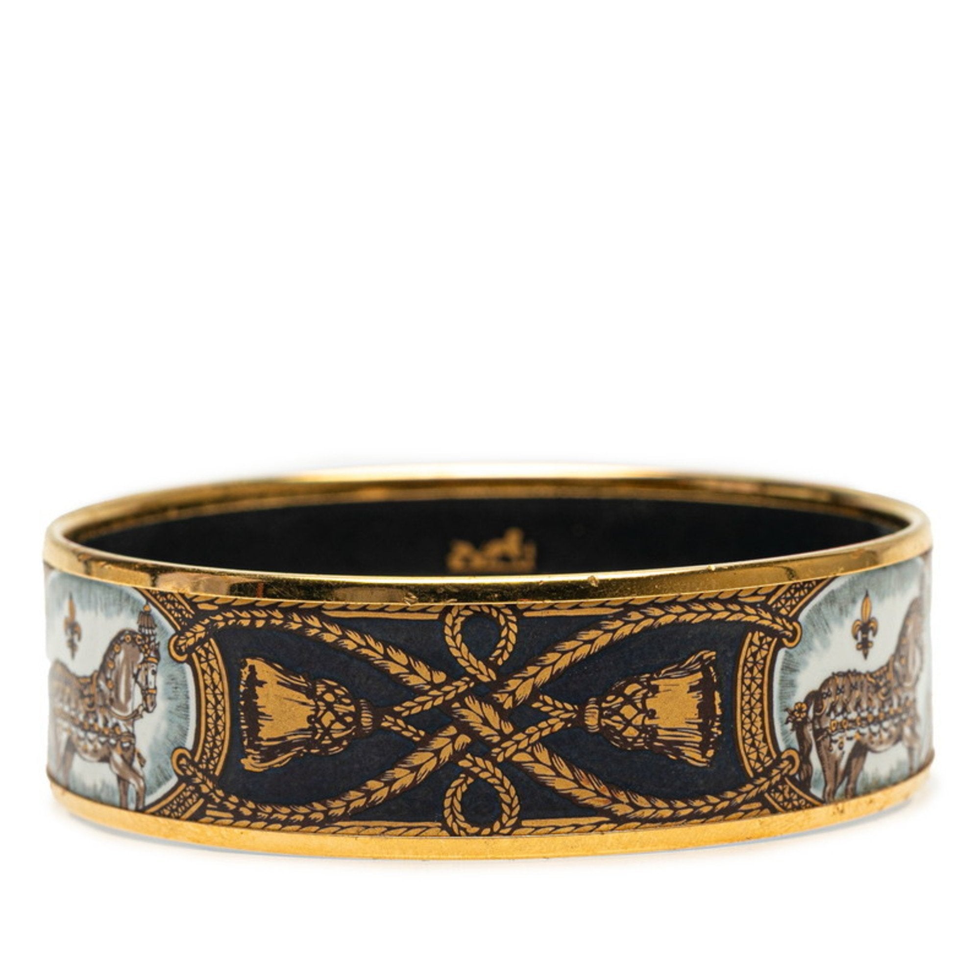 Cloisonné And Enamel Bracelet Black Gold Multicolor