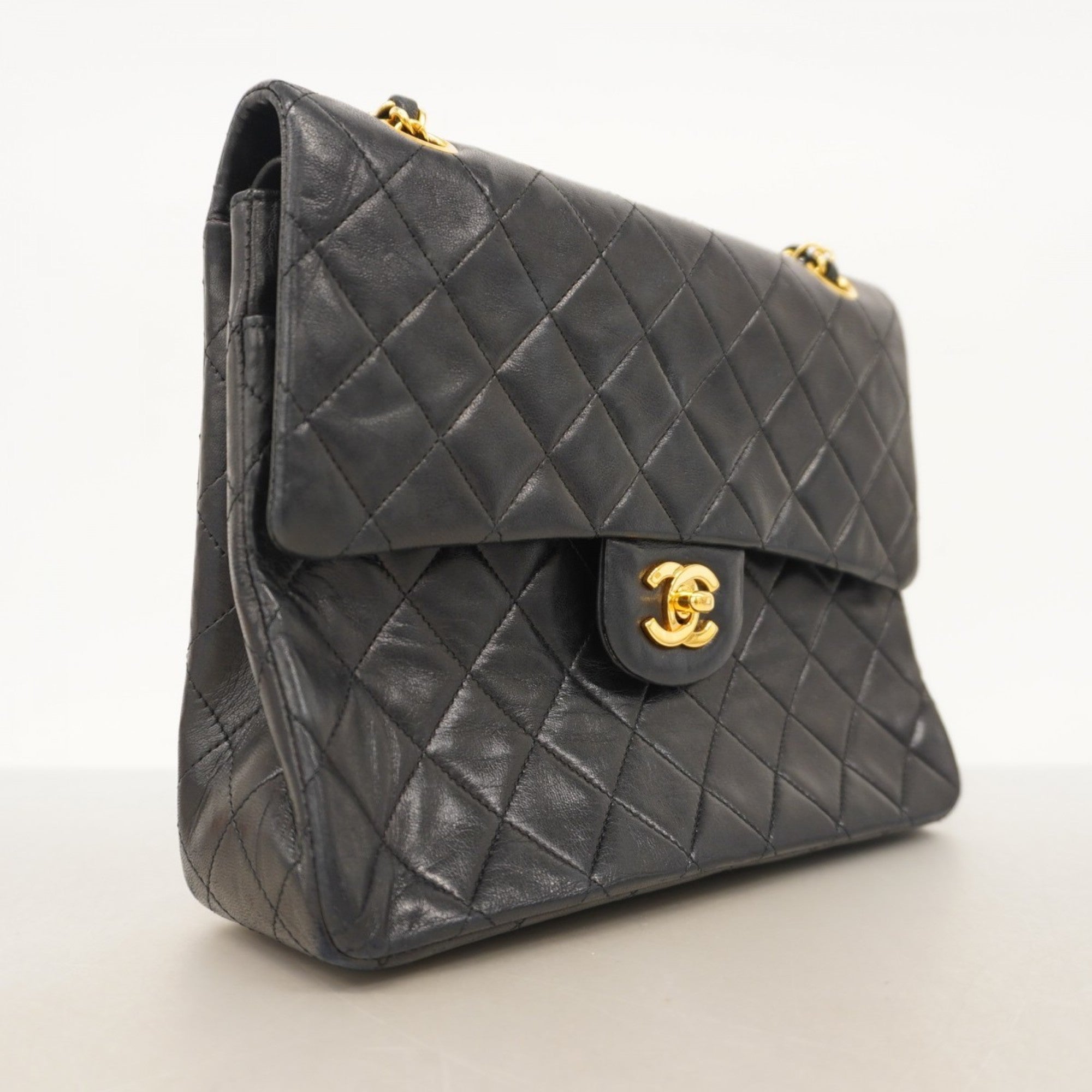Vintage Square CC Flap Bag Quilted Lambskin Medium