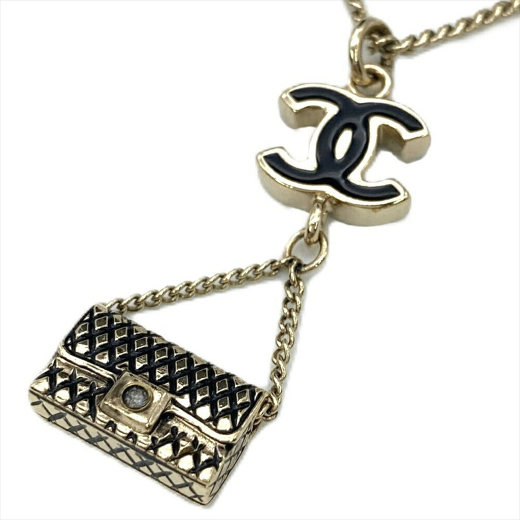 CC Logo Pendant Necklace Gold-Tone Metal