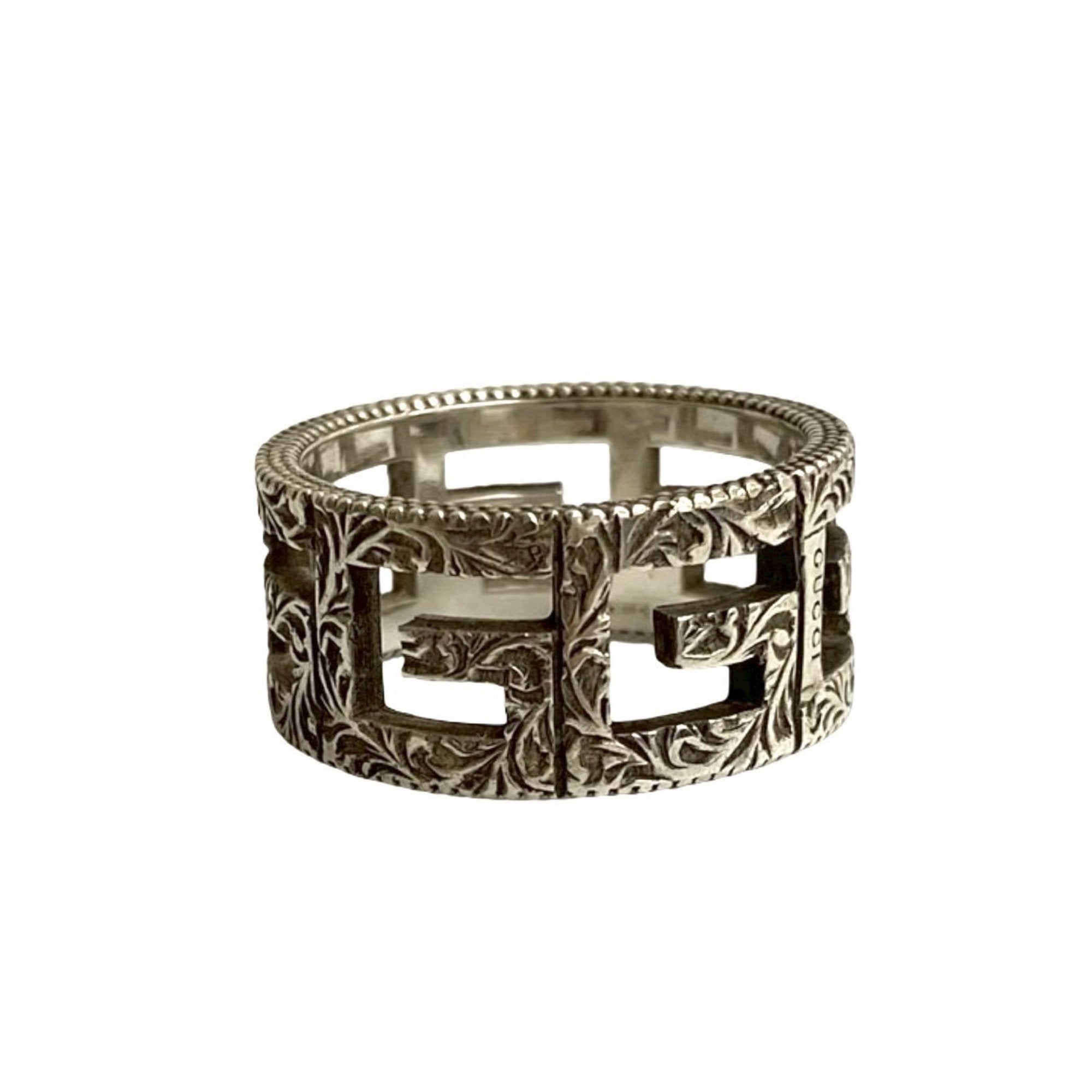 Square G Arabesque Ring Sterling Silver