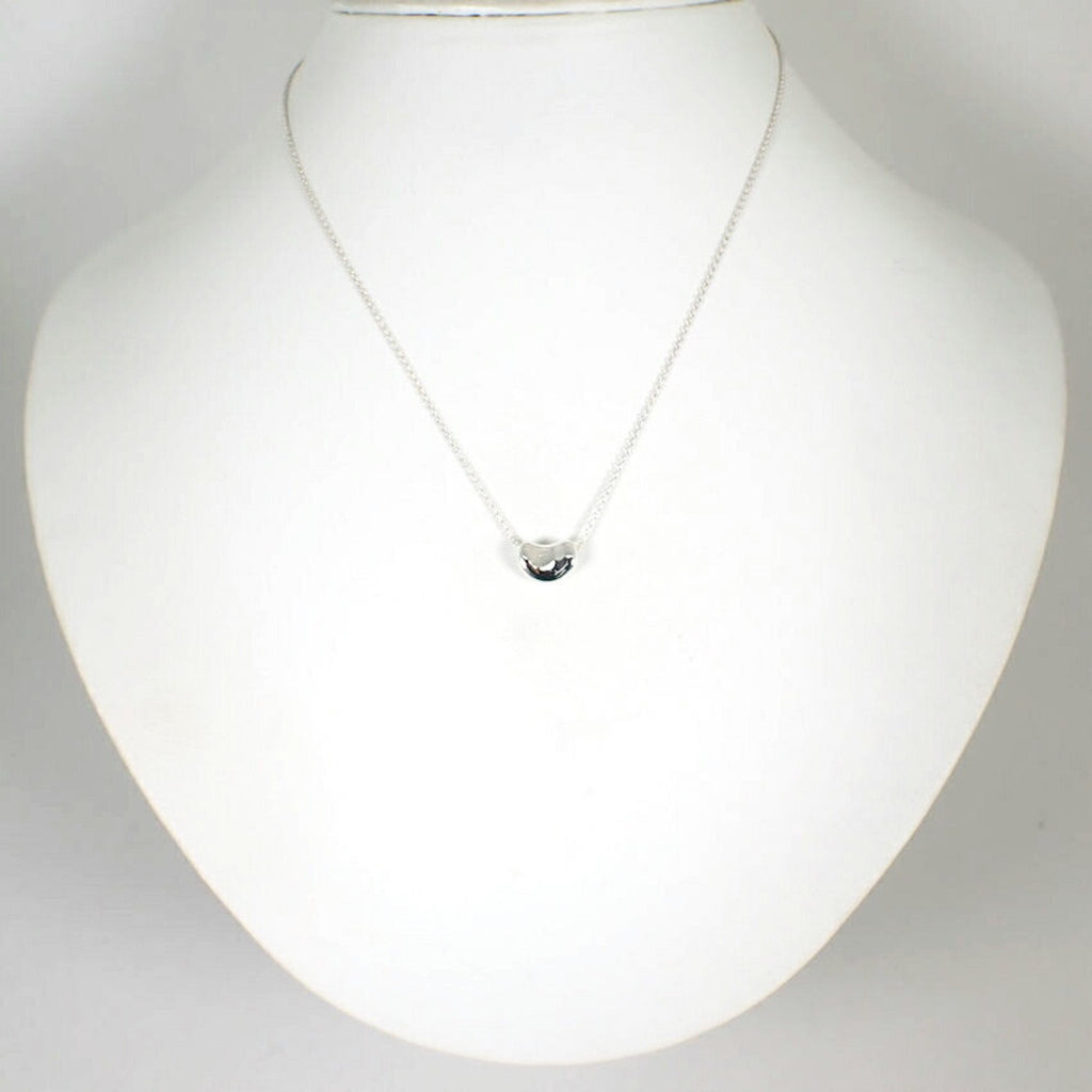 Bean Pendant Necklace Sterling Silver 7.7mm