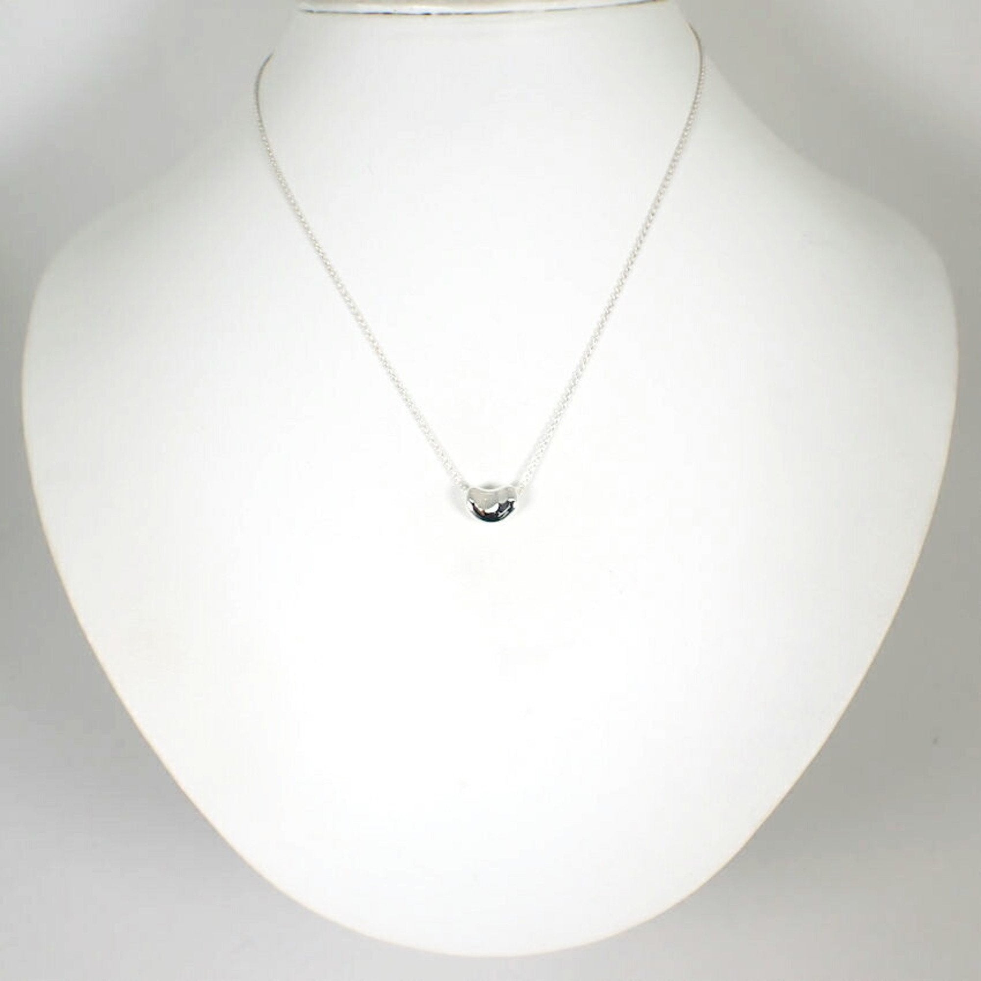 Bean Pendant Necklace Sterling Silver 7.7mm