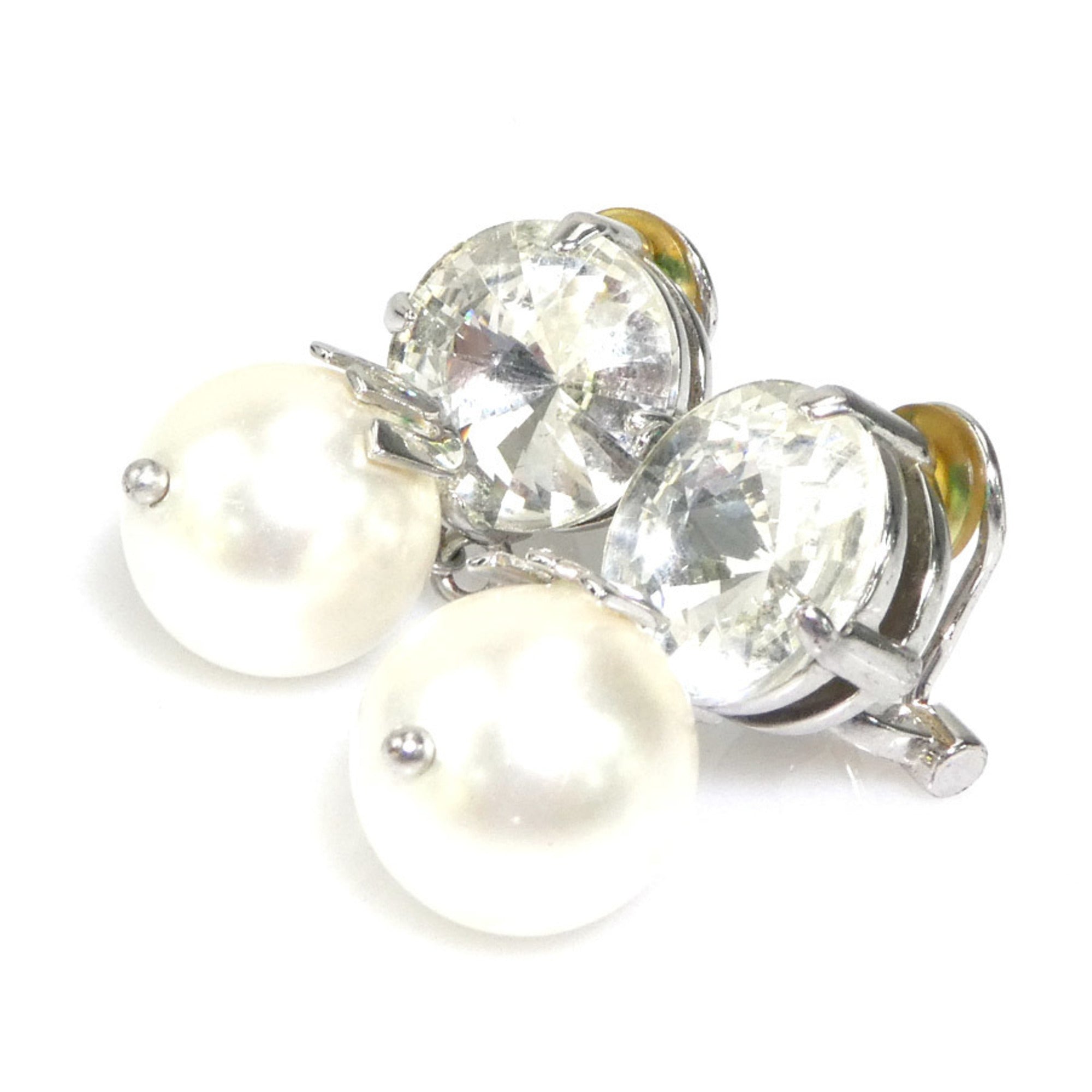 Earrings Pearl Silver-Tone Metal