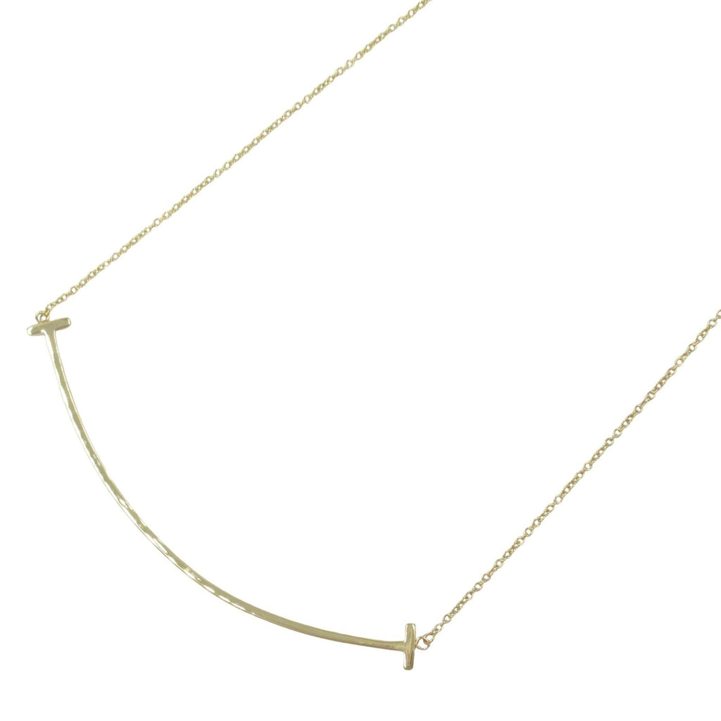 T Smile Pendant Necklace 18K Yellow Gold