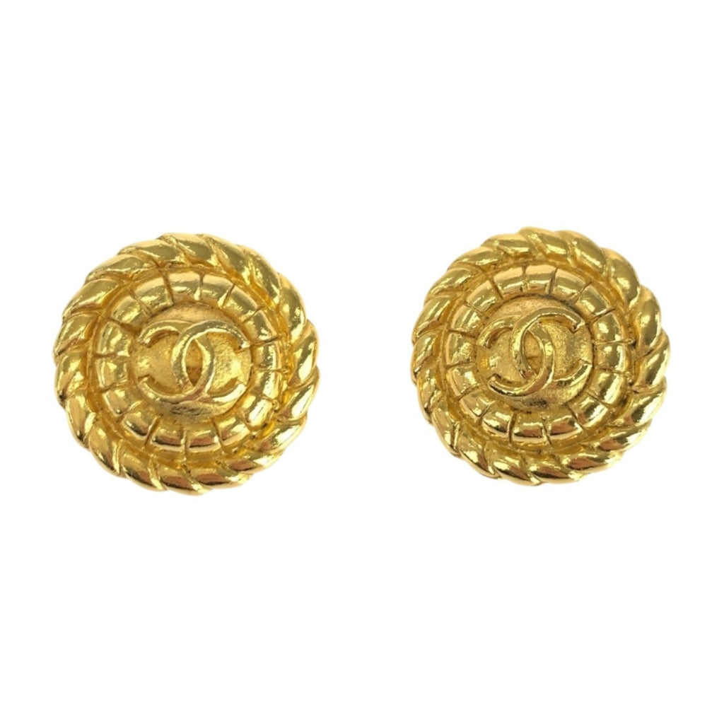 CC Logo Clip-On Earrings Metal Gold-Tone Metal