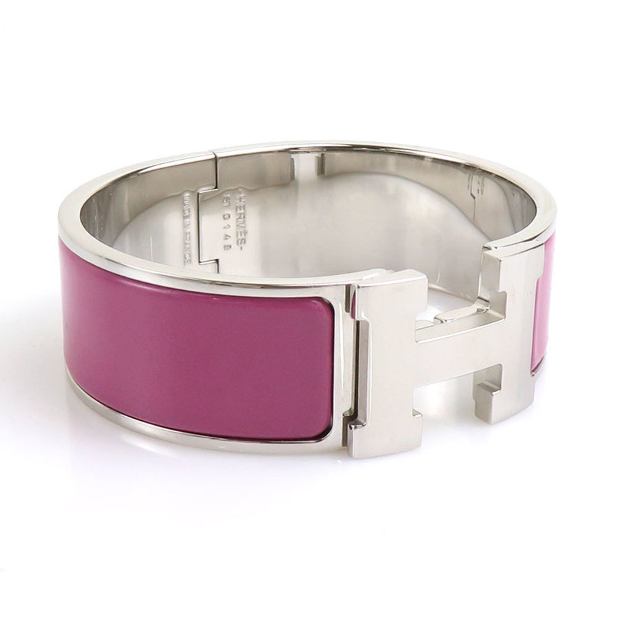 Bracelet Enamel and Metal Purple and Silver