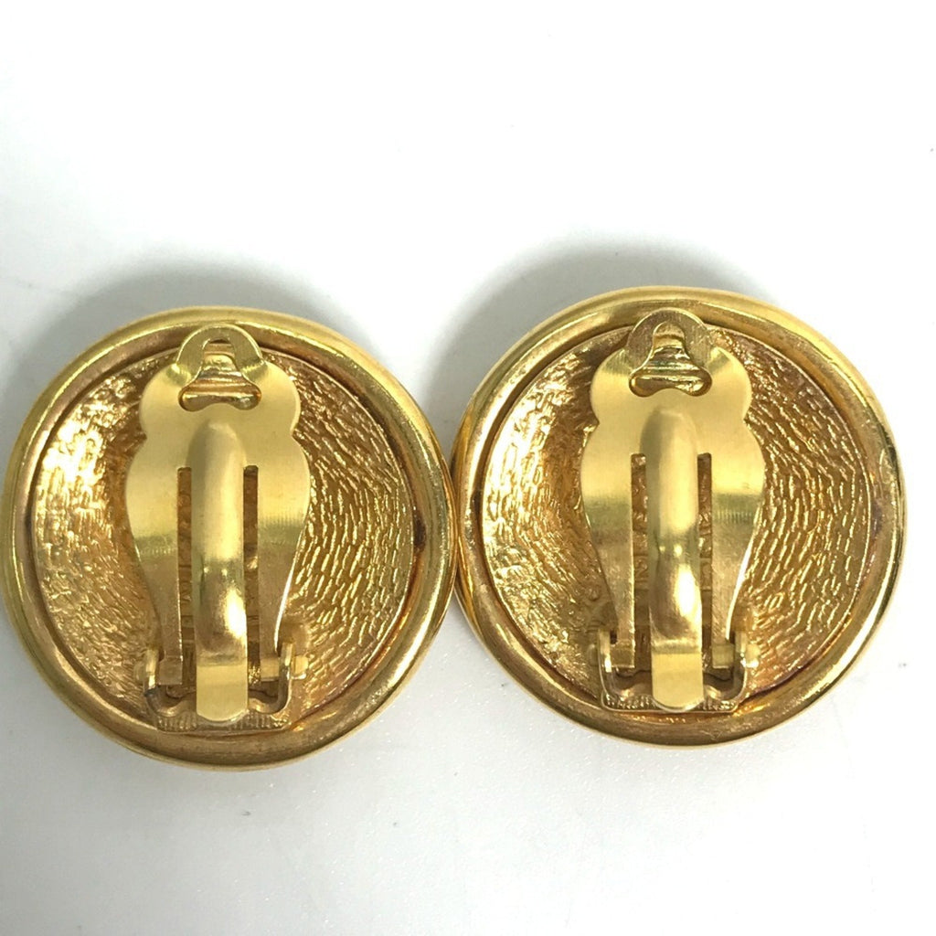 CC Logo Round Clip-On Earrings Gold-Tone Metal Gold-Tone Metal