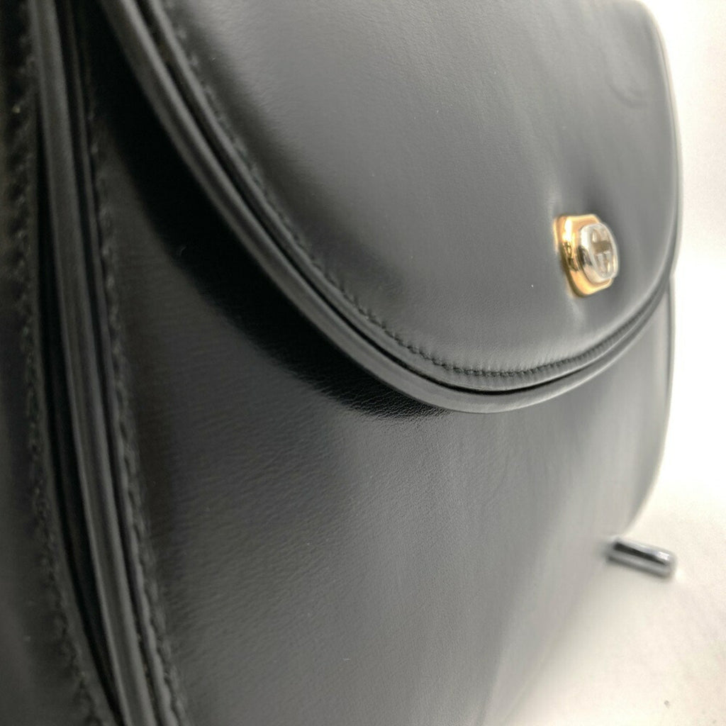 Vintage Convertible Bamboo Top Handle Bag Leather Small